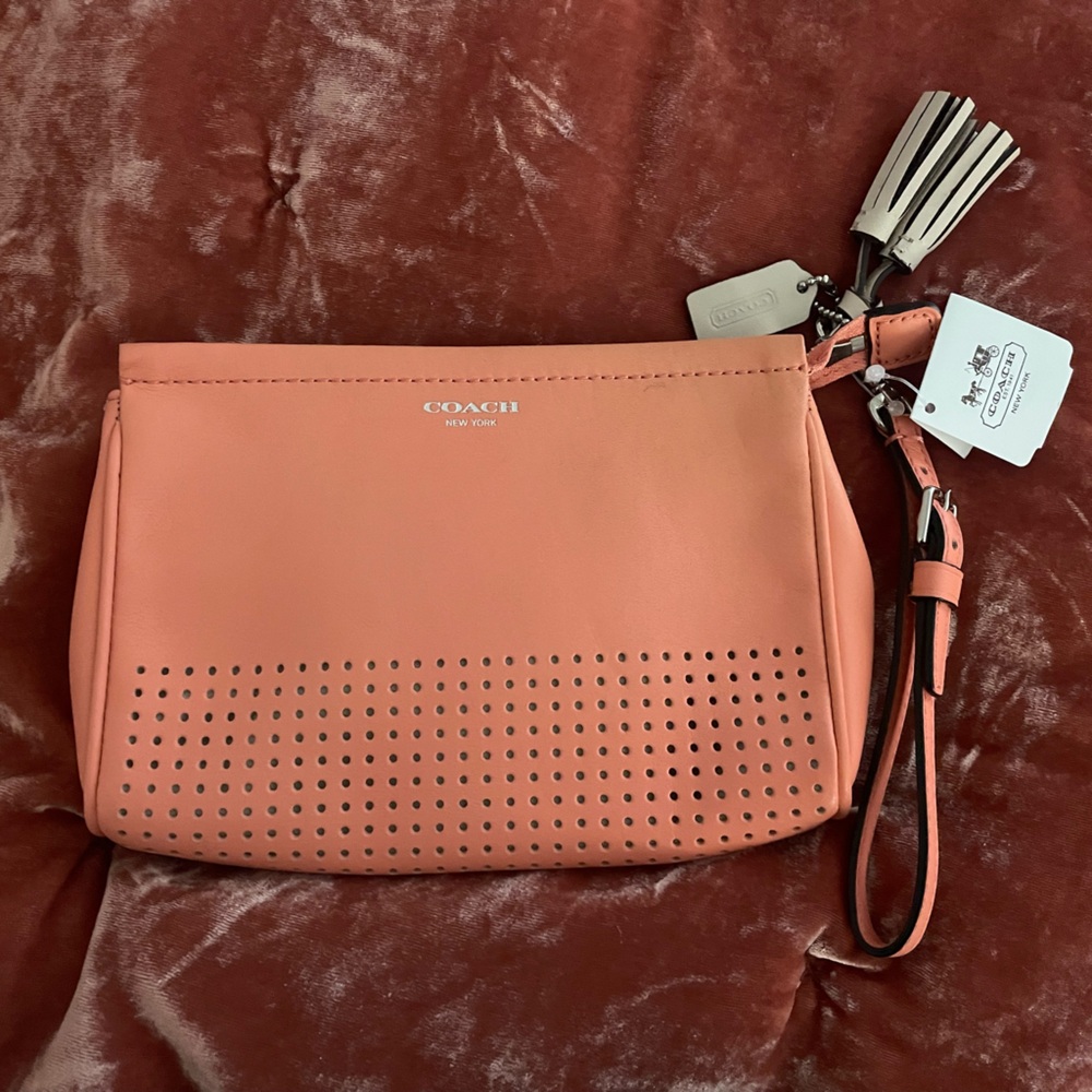 Coach Perforated Coral Wristlet